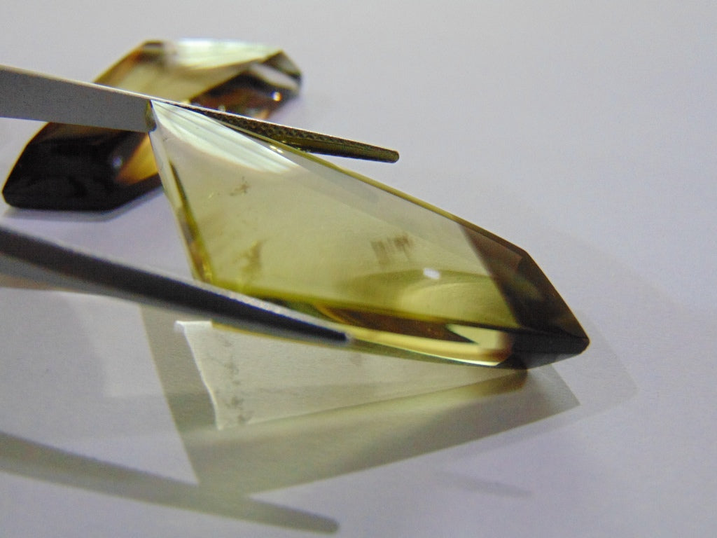 76.70ct Quartz (Green Gold) Bicolor Pair