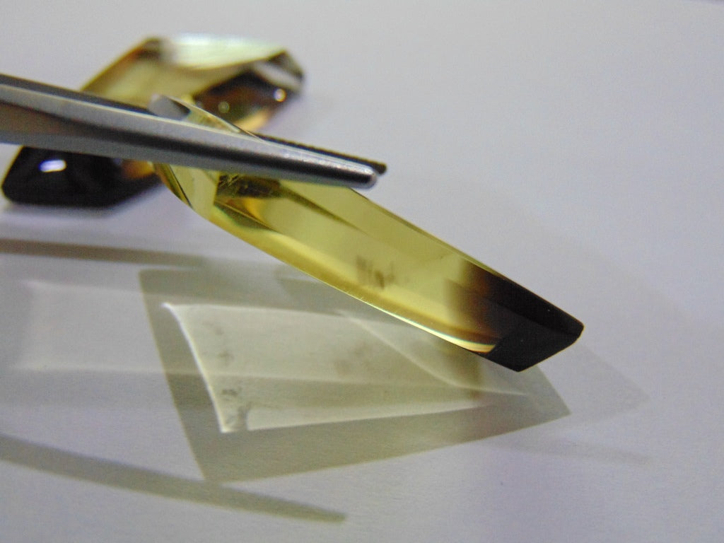 76.70ct Quartz (Green Gold) Bicolor Pair