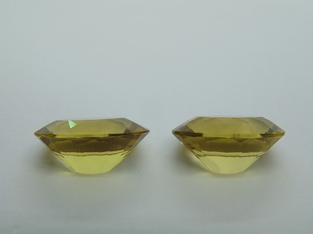30.40cts Quartz (Green Gold) Pair