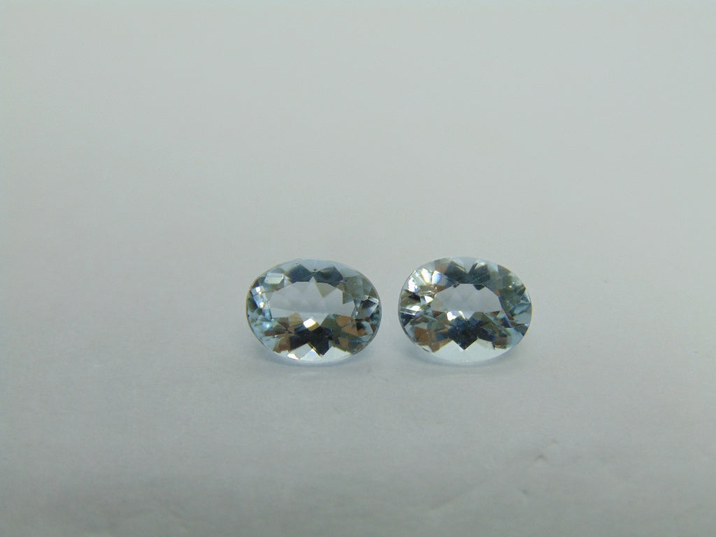 2.85ct Aquamarine Pair 9x7mm 7x8.5mm