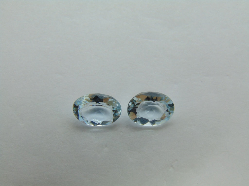 2.85ct Aquamarine Pair 9x7mm 7x8.5mm