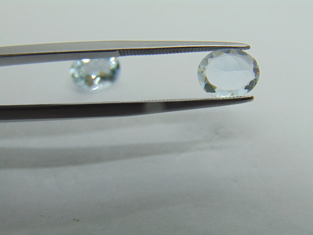 2.85ct Aquamarine Pair 9x7mm 7x8.5mm