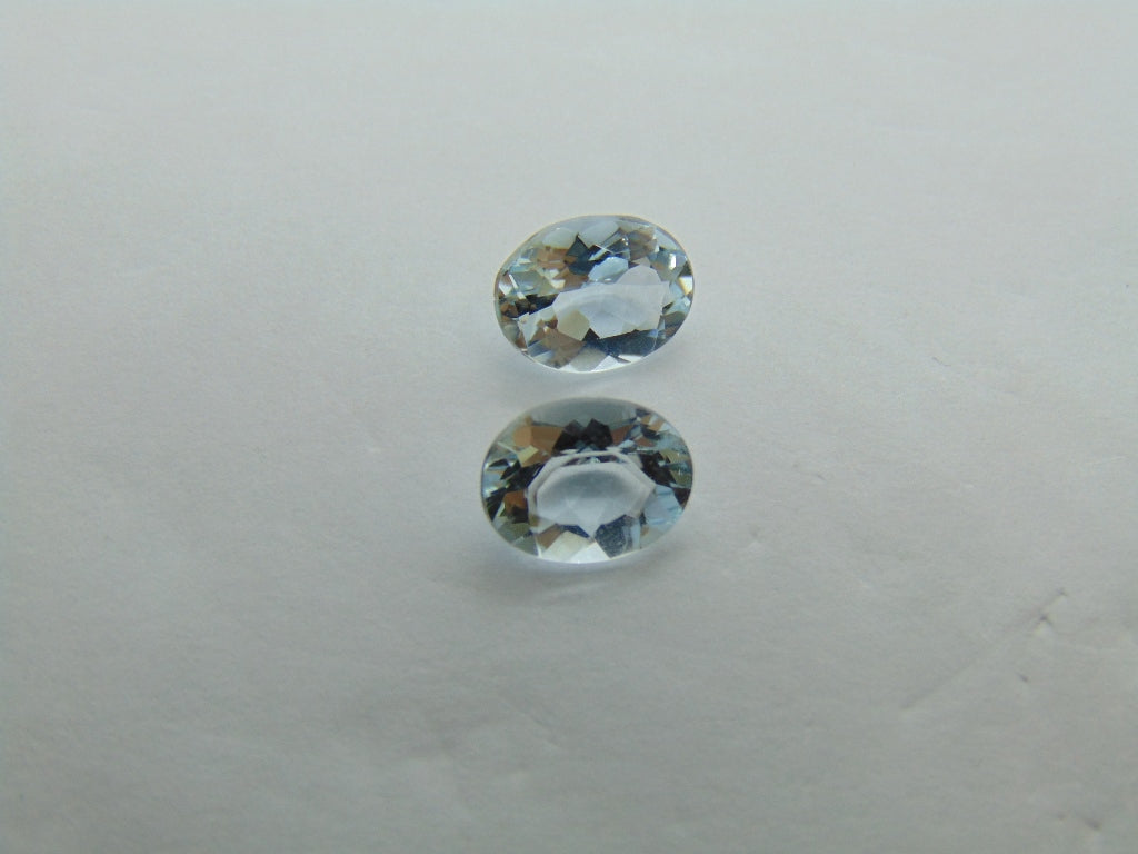 2.85ct Aquamarine Pair 9x7mm 7x8.5mm