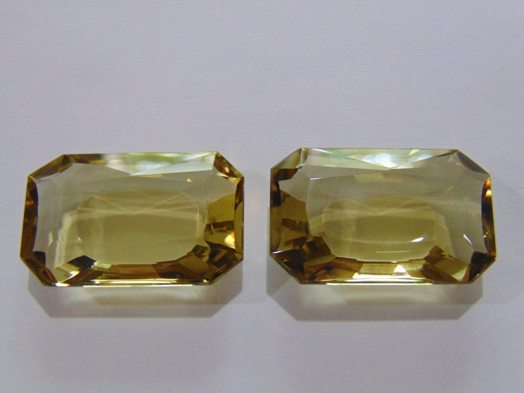 101ct Quartz (Green Gold) Pair