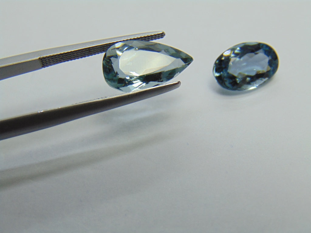 5.80ct Aquamarine 13x7mm 11x8mm