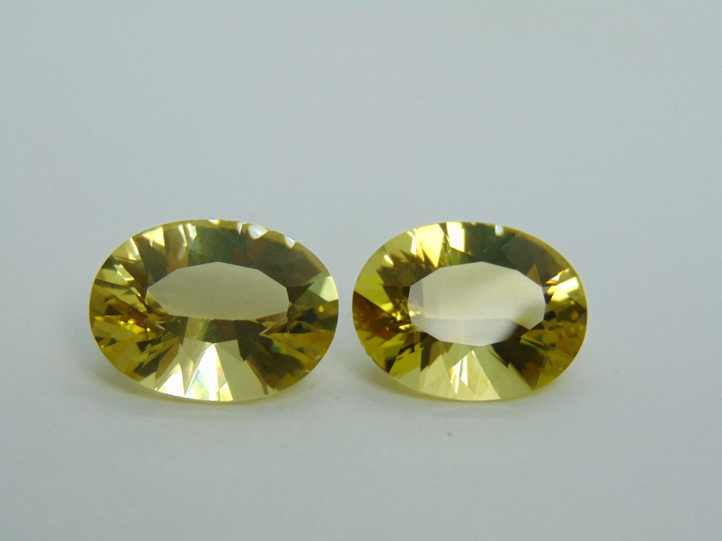 25.20ct Green Gold Pair 20x15mm
