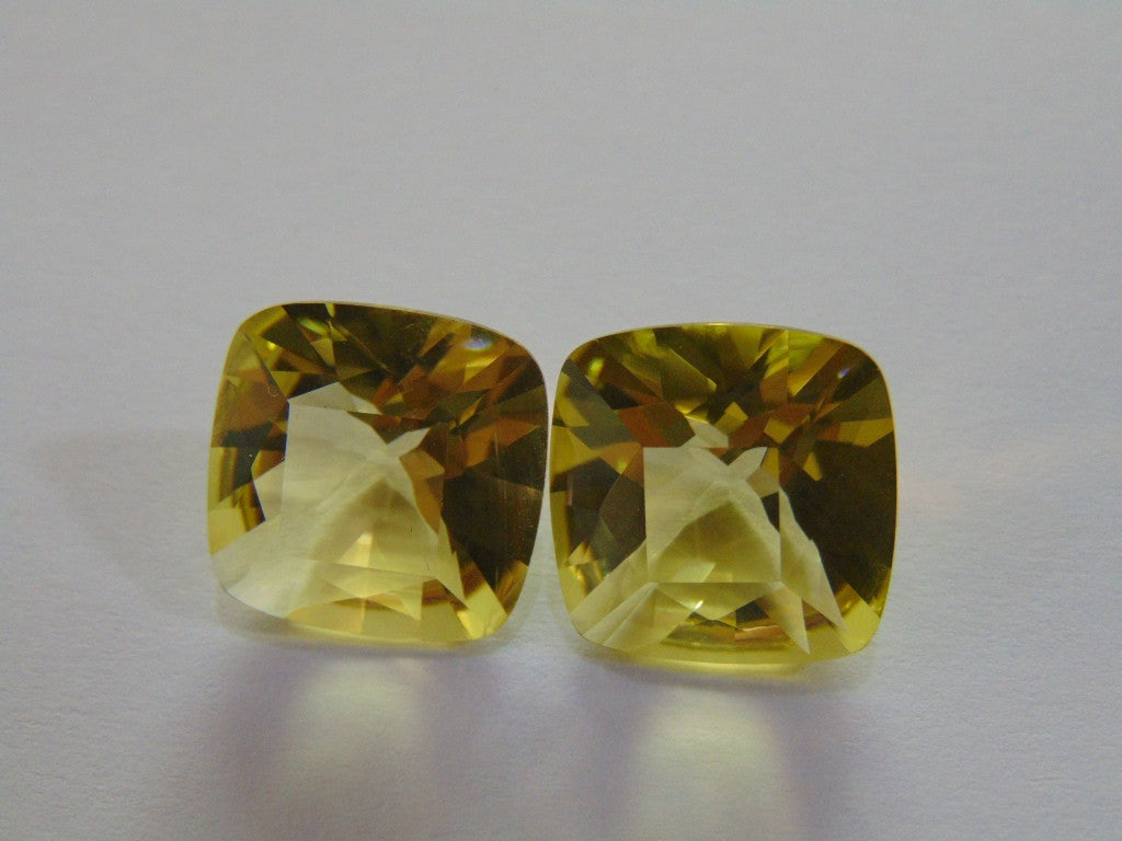27.50ct Quartz (Green Gold) Pair
