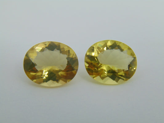 20.30cts Quartz (Green Gold) Pair