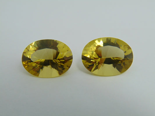 30.90cts Quartz (Green Gold) Pair
