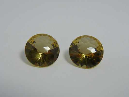 17.10cts Quartz (Green Gold) Pair