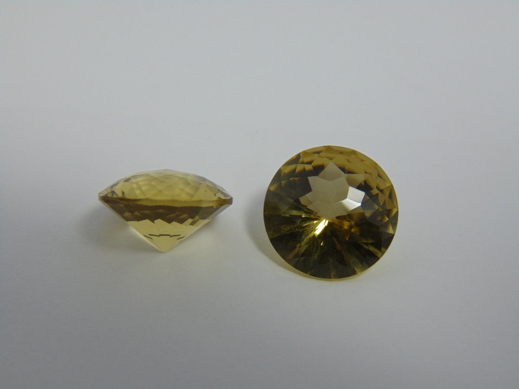 17.10cts Quartz (Green Gold) Pair