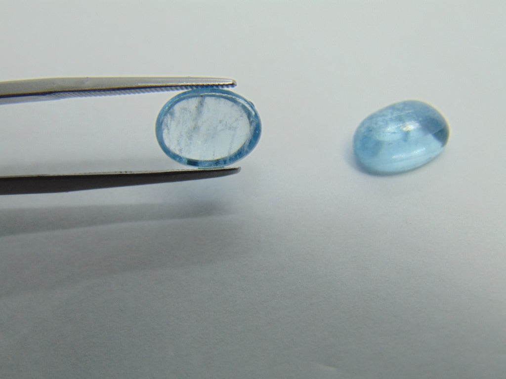 6.50ct Aquamarines Cabochon 11x8mm