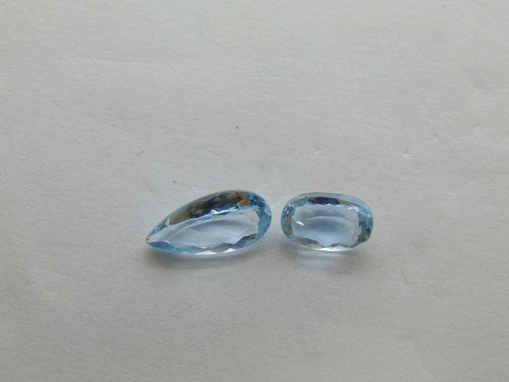 3.20ct Aquamarine 12x6mm 9x6mm