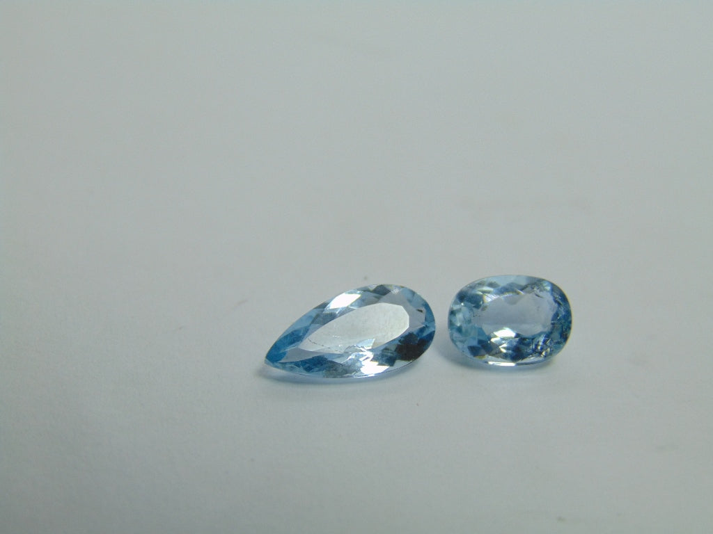 3.20ct Aquamarine 12x6mm 9x6mm