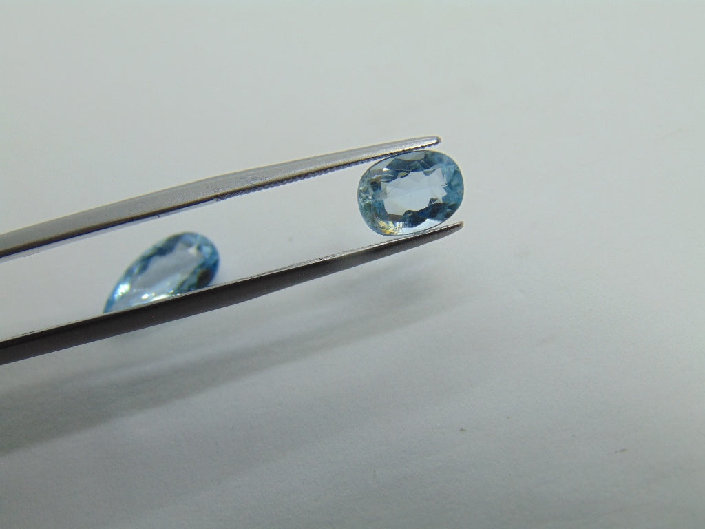 3.20ct Aquamarine 12x6mm 9x6mm