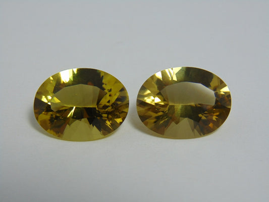 30.20cts Quartz (Green Gold) Pair