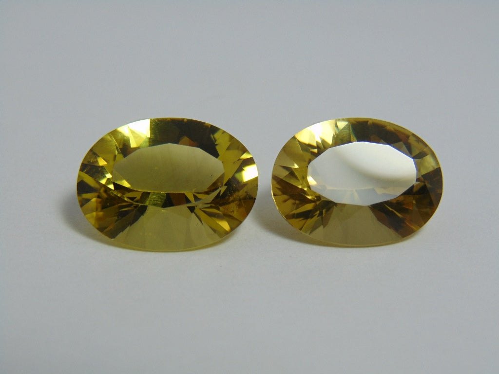 30.20cts Quartz (Green Gold) Pair