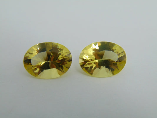 29cts Quartz (Green Gold) Pair