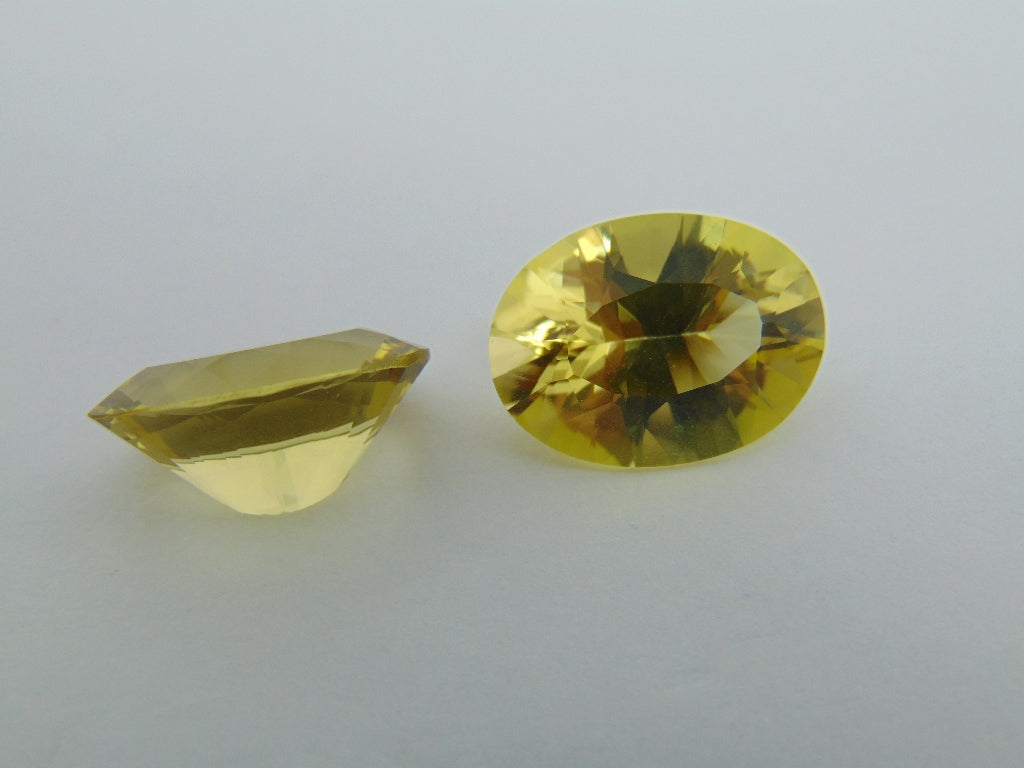 29cts Quartz (Green Gold) Pair